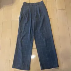 値下げします【UNIQLO】レディースグレー チェック柄 ワイドパンツ