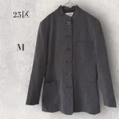 【23区】スタンドカラージャケット グレー系 上品 綺麗め スタイリッシュ