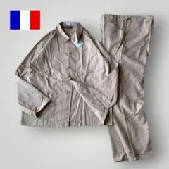 未使用 フレンチチャイナ ジャケット パンツ セットアップ カーキベージュ