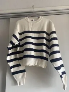 ZARA ネイビーボーダー スプリングニット