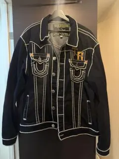 アメリカ限定 true religion デニムジャケット　レザーパッチ付