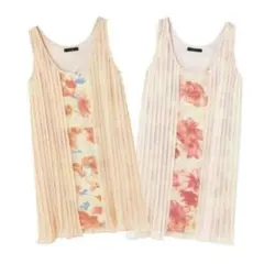 値下げ！ リエンダ 花柄プリーツシフォンワンピース