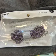 Anew iPhone 14/16e ショルダーストラップ 紫/シルバー