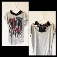 レディース⭐︎トップス 半袖 オフショルダー レース仕様 1