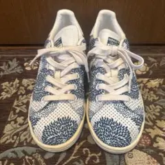 【美品】adidas STANSMITH スタンスミス　柄　ブルー　青