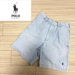 Polo by Ralph Lauren デニムハーフパンツ　ポニーロゴ刺繍　M