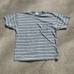 OLD GAP ボーダー ポケT XL グリーン系 オールドギャップ 古着