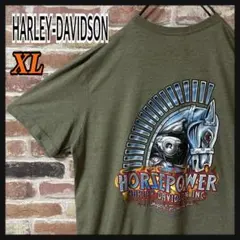 《大人気》ハーレーダビッドソン　ハーレーtシャツ　tシャツ☆XL カーキ