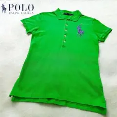 大人気 y2k ラルフローレン ビッグポニー ポロシャツ グリーン ビーズ 平成