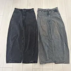 デニムパンツ 2本セット ワイドシルエットのサムネイル