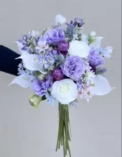 アーティフィシャルフラワー ブーケ 造花 パープル系