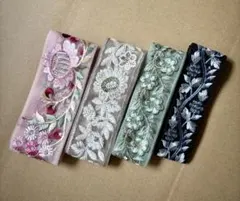 ち*り様 「特別価格」インド刺繍リボン50cm×4 本セット
