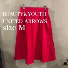 【BEAUTY&YOUTH】ユナイテッドアローズ フレアスカート 赤 Mのサムネイル