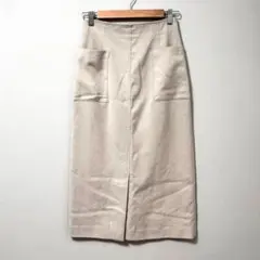 ◉NATURAL BEAUTY …　ベージュ　タイトスカート　S　ひざ下