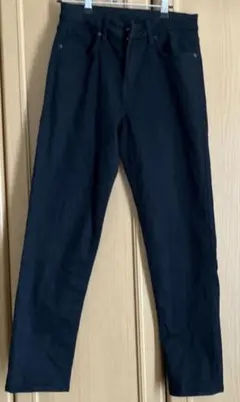 無印良品　黒　ストレッチデニムストレートパンツ　66㎝