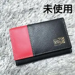 【未使用】コインケース 小銭入れ レザー ブラック×レッド