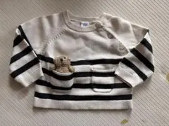 babygap くまポケットボーダーニットセーター