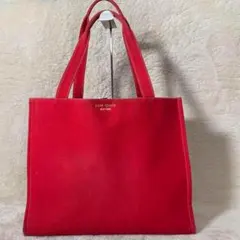 ケイトスペードニューヨーク　トートバッグ　大容量　キャンバス　赤　A4 書類