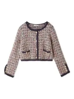 【新品未使用タグ付き】SNIDEL ツイードニットカーディガン ベージュ 中古・古着通販】Snidel (スナイデル) ツイードニット