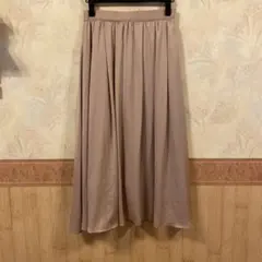 ロングスカート フレアスカート ベージュ