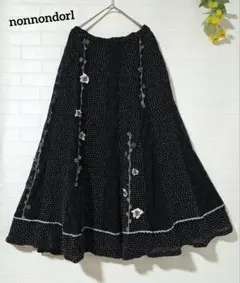 ノンノンドール デニムジャケット 花モチーフ刺繍 レース フリル 日本 