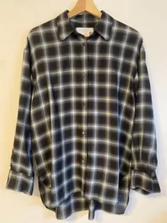 【美品】PASSIONE長袖シャツ 黒白チェックのサムネイル