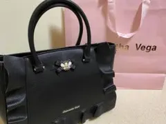 Samantha Vega 黒 フリルビジューバッグ 大