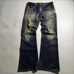 OLD EDWIN damage flare denim grunge y2k