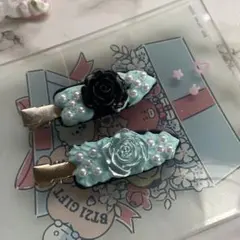 ホイップデコ薔薇ヘアピン＊ハンドメイド