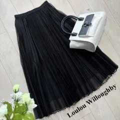 美品 LouLou Willoughby プリーツ ロングスカート ブラックのサムネイル