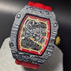 新品 腕時計 クオーツ オマージュ ラバー トノー スポーツ レッド 高級のサムネイル