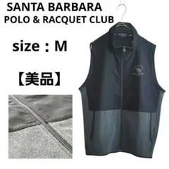 【美品】 サンタバーバラポロアンドラケットクラブ ゴルフベスト M 黒 灰色