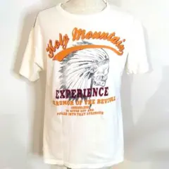 STEP WALK インディアン スカル バックプリント Tシャツ 白