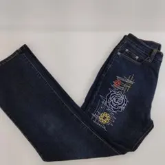 【き715】JIE BIRD 刺繍デザイン ストレートデニム
