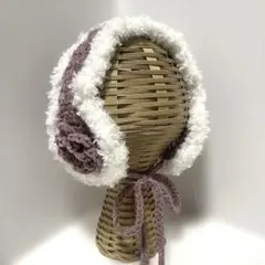 ハンドメイド(279) 手編み お花　イヤーマフ　耳あて プリンセスモール