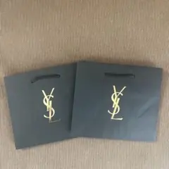 YSL ロゴ入り 黒い紙袋 2枚セット
