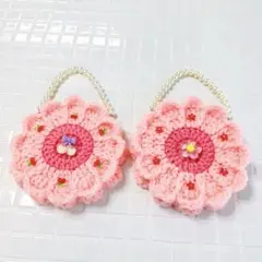 お花のミニバッグ 小物入れ 2個セットKids ハンドメイド
