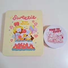 BT21 缶ケース 小物入れ 2個セット スクエア缶 丸缶 BTS キャラクター