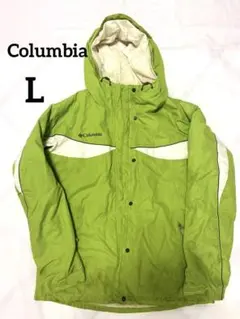 Columbia L 内面 ボア ジャケット 黄緑 ヴィンテージ ナイロン