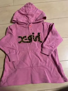 X-girl stages ロゴヒョウ柄ワンピース トレーナー 90