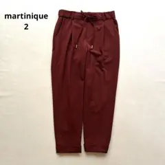 158美品マルティニーク ストレッチイージーテーパードパンツ2テラコッタブラウン