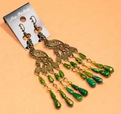 ★エスニックピアス★ロングピアス★アジアン★アンティーク風★新品★Ｗ９６
