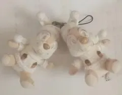 チップとデール　ぬいぐるみストラップ　クリスマス　ディズニーランド　ホワイト　白