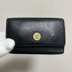 【訳あり】シャネル ココマーク 6連キーケース レザー 黒 シールありのサムネイル