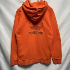 adidas パーカー　刺繍　ロゴ　背面　両面　36