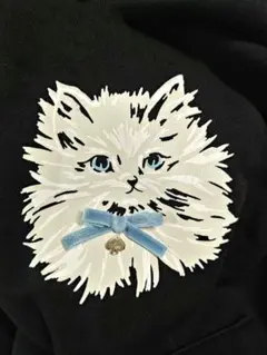 ケイトスペード　猫ネコ　黒パーカー 120