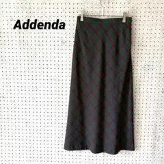 アデンダ ウール100% チェック フレア ロングスカート Aライン