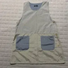 ストライプ柄エプロン 保育士