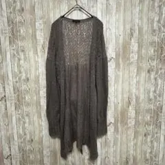 K.T KIYOKO TAKASE　ロングカーディガン　透け感　15号　ブラウン