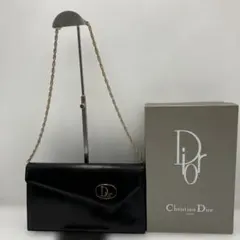 ディオール　ショルダーバッグ　チェーン　ゴールド金具　レザー　ブラックのサムネイル